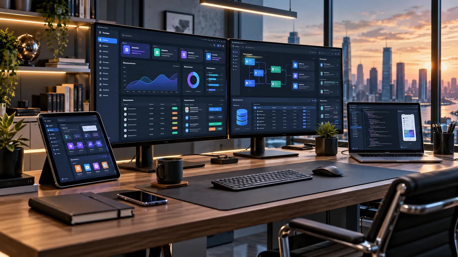 Sistema web com dashboards em múltiplos monitores